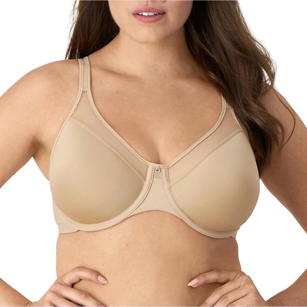 Bali Seamless U Smoothing Underwire Bra,convertible straps,ultralight,Nude R14B